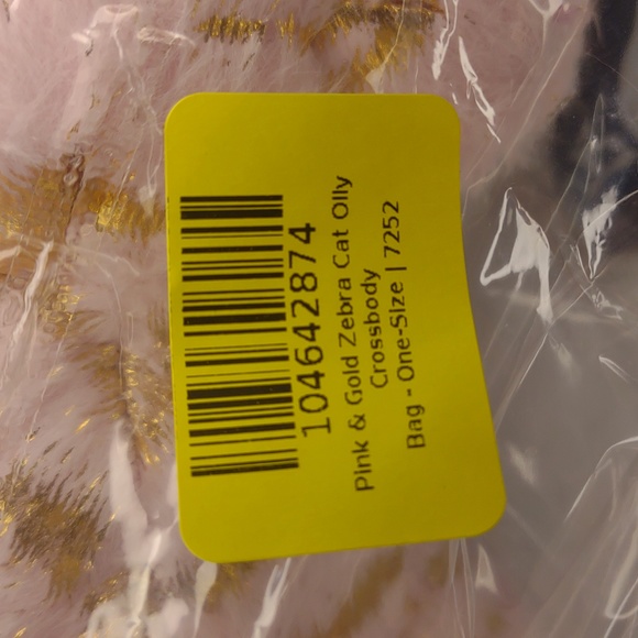 😺OLLIE &FRIENDS Olly The Cat in Gold & Pink Crossbody - Picture 4 of 6